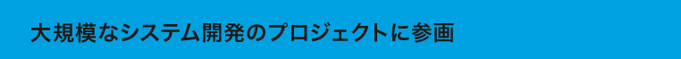 大規模なシステム開発のプロジェクトに参画